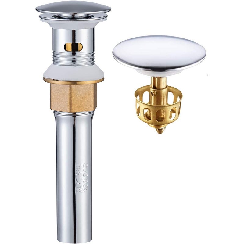 KAIYING Pop Up Drain, Bathroom Sink Drain Stopper with Overflow, Vessel Sink Drain Assembly with Detachable Basket Stopper, Anti-Explosion and Anti-Clogging Drain Strainer (Chrome) - Image 4